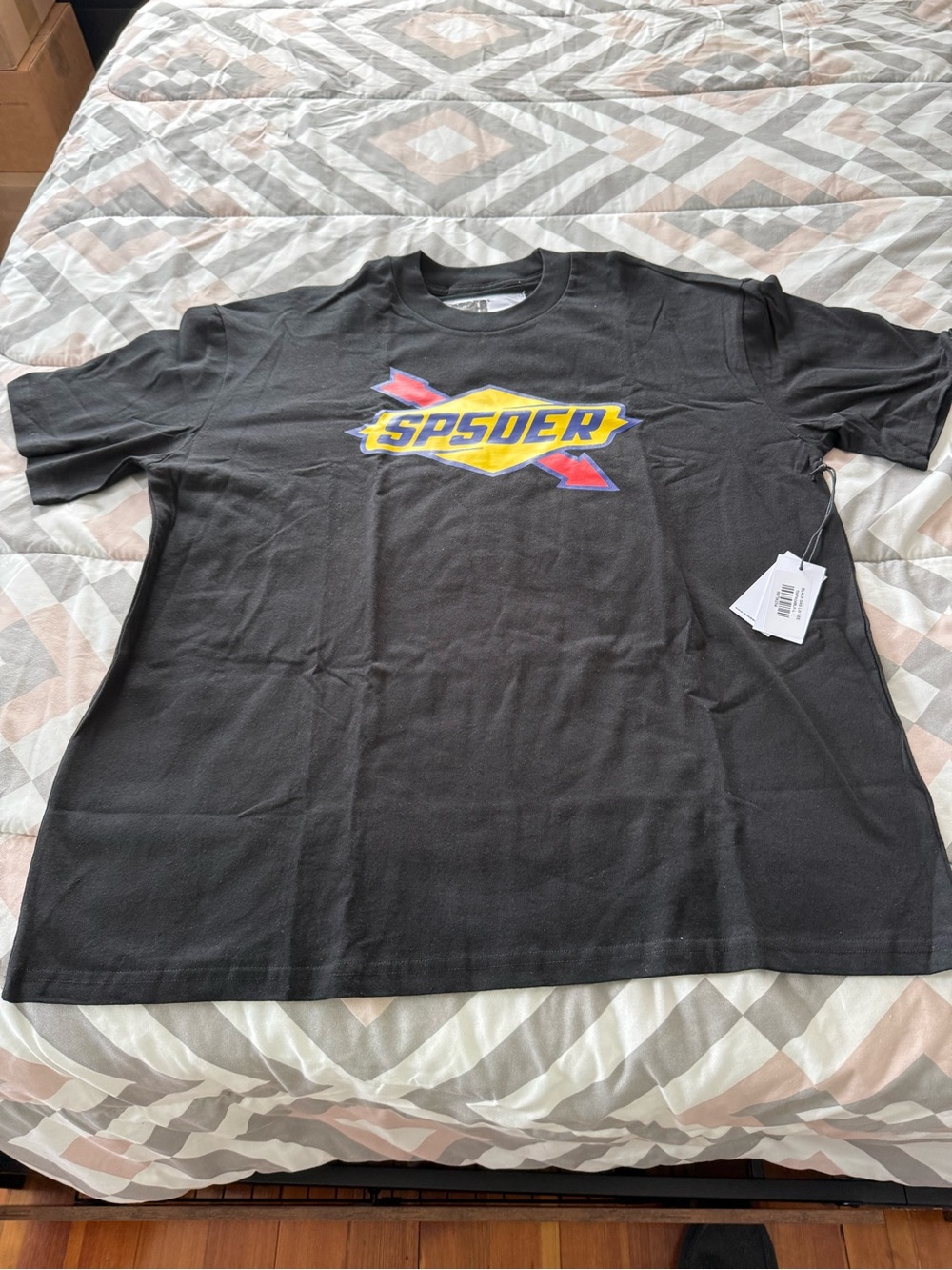 Sp5der Men’s Gas Black Short-Sleeve Graphic Tee